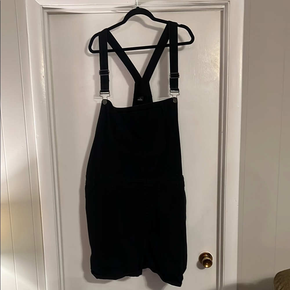 City Chic Black Denim Overalls